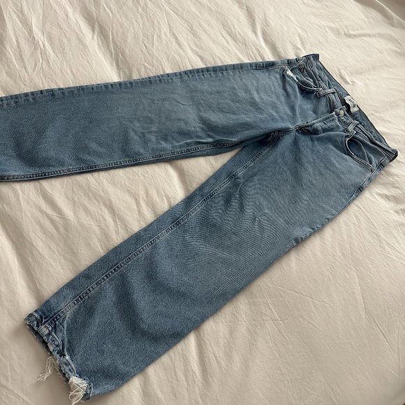 AGOLDE Kye Mid Rise Straight Crop Jeans in color Foreseen - Picture 7 of 7